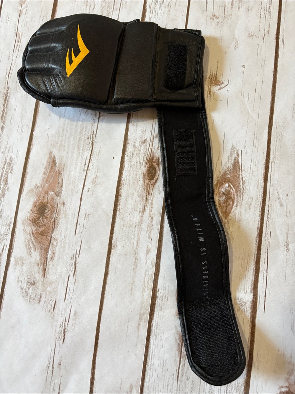 Everlast MMA Black and Yellow Open-Finger Training Gloves Size S/M - Picture 4 of 6